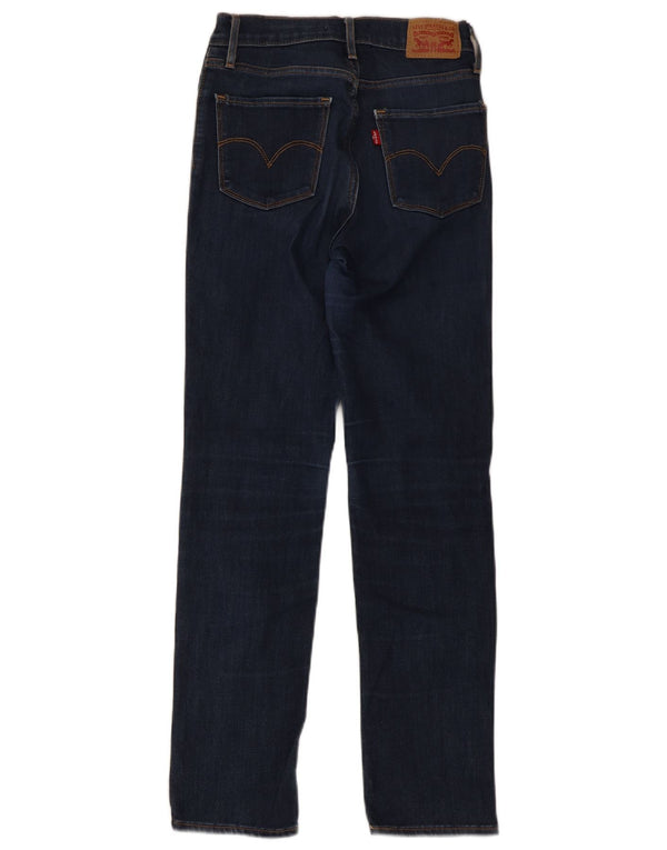 Levi's Damen 724 High Rise Straight Jeans W24 L28 Marineblaue Baumwolle