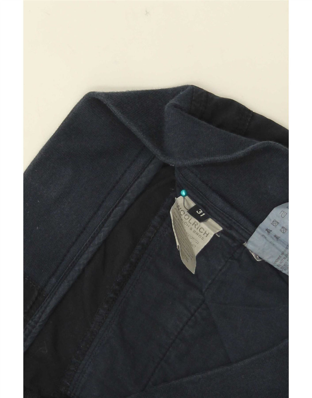 Woolrich Gerade Damenhose W31 L31 Marineblaue Baumwolle