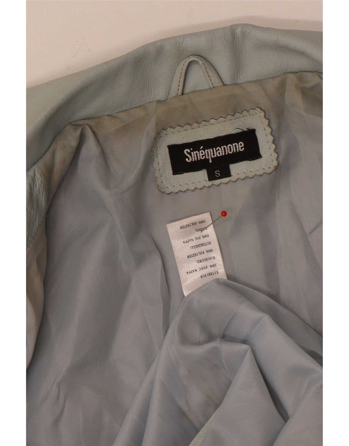 Sinequanone Damen Übergroße Leder-Utility-Jacke UK 10 Small Grau