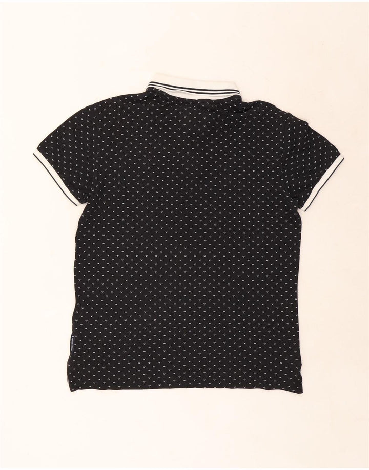 Armani Herren Regular Poloshirt Small Schwarz gefleckte Baumwolle