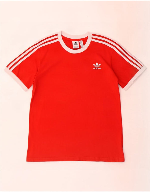 Adidas Damen T-Shirt Top UK 18 XL Rot Colourblock