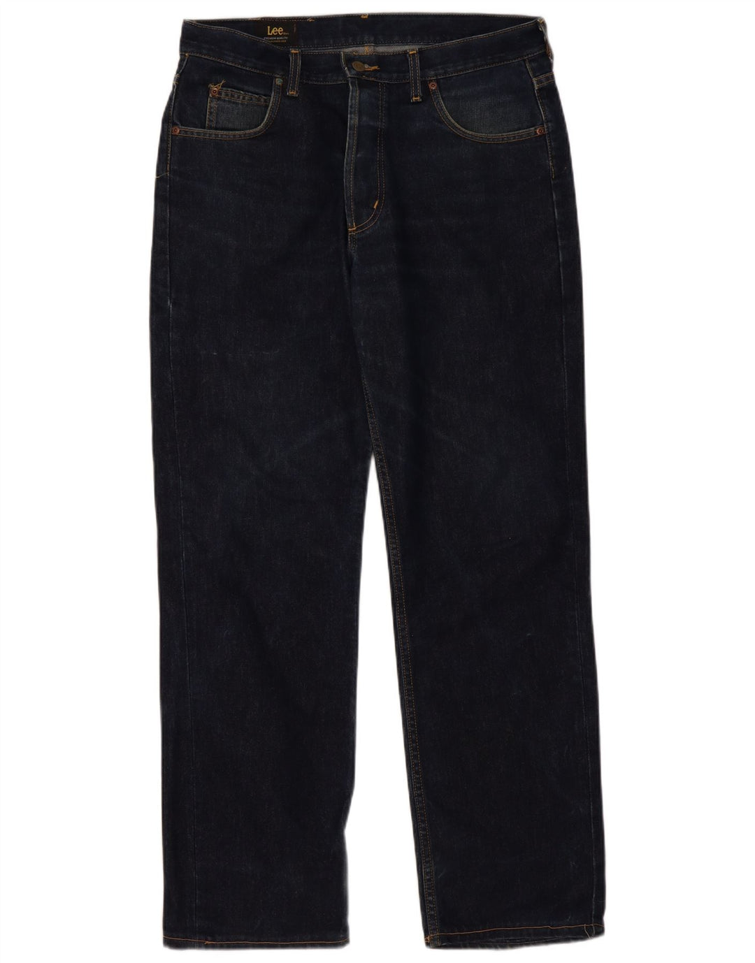 Lee Herren Chicago Straight Jeans W36 L32 Marineblaue Baumwolle