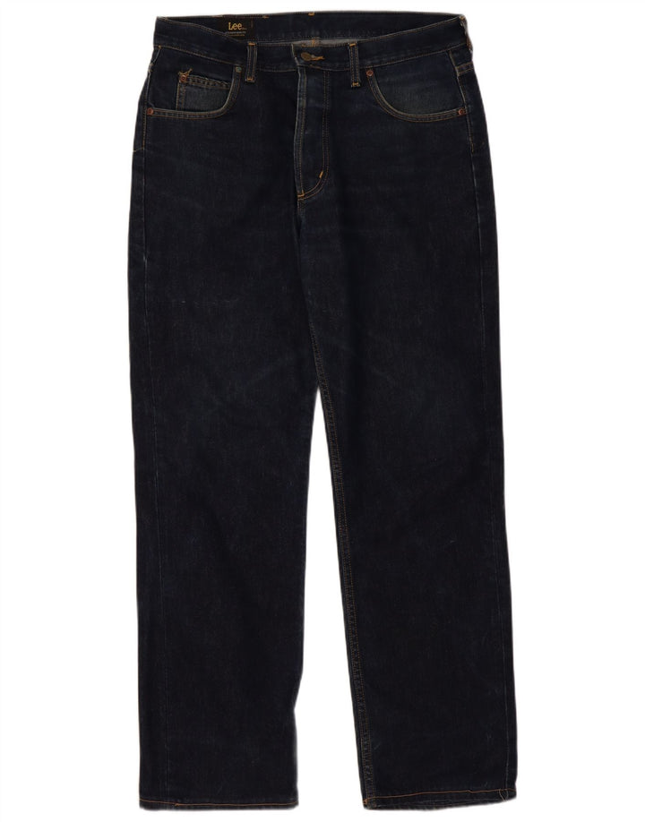 Lee Herren Chicago Straight Jeans W36 L32 Marineblaue Baumwolle
