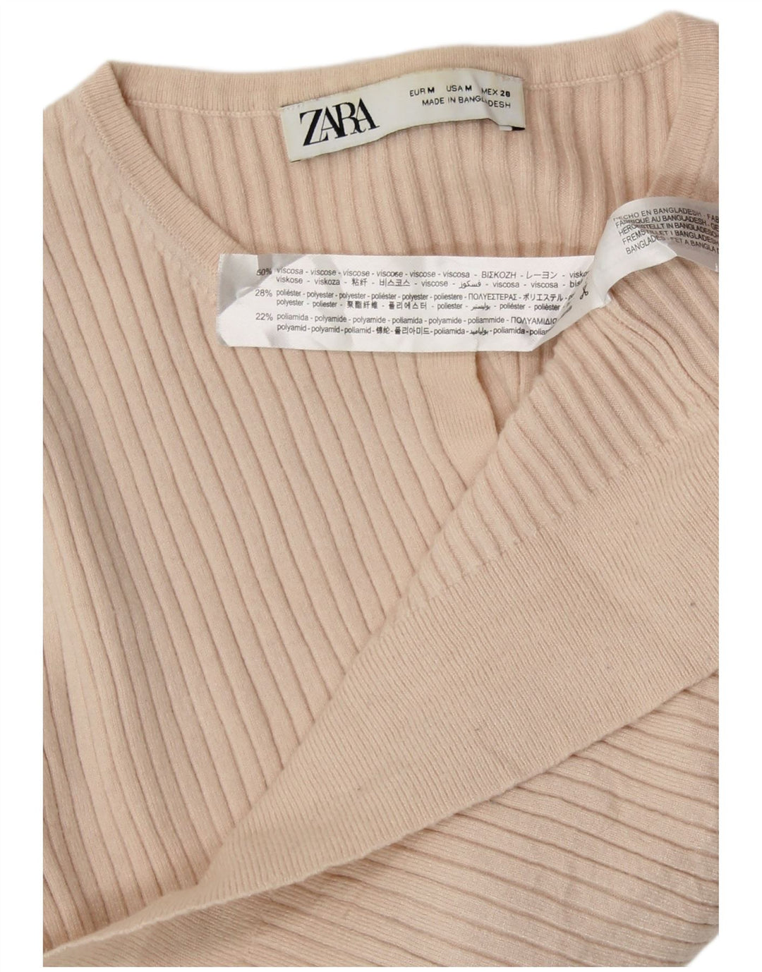 ZARA Damen Crop Cardigan Pullover UK 12 Mittelbeige Viskose
