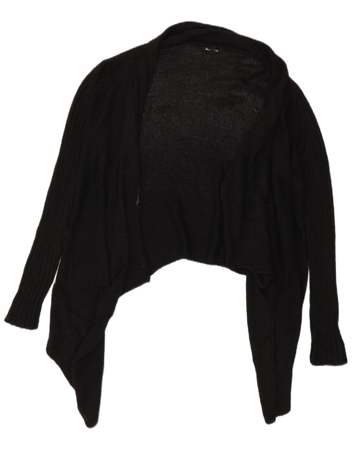 Massimo Dutti Offener Damen-Cardigan-Pullover UK 14 Mittelschwarzes Acetat