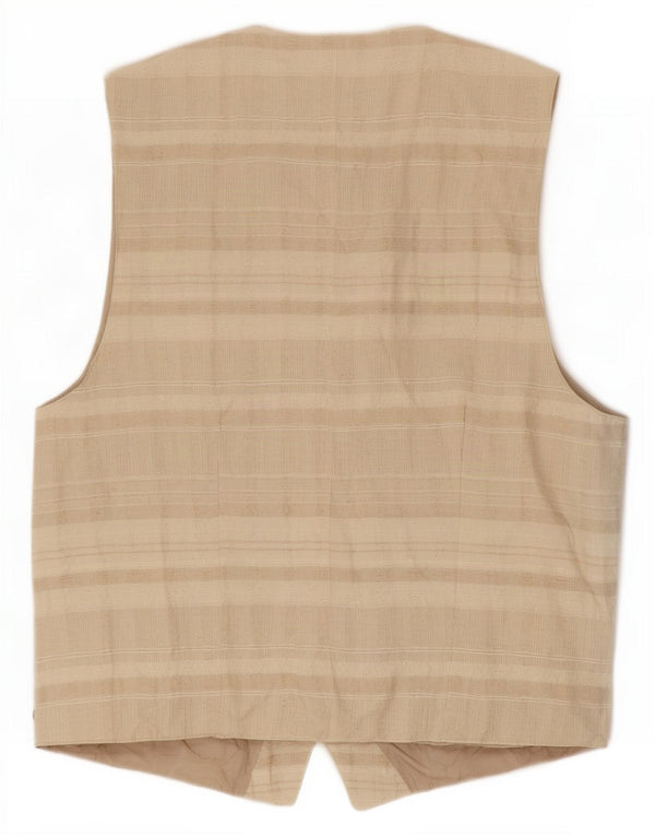 Porto Di Panama Herrenweste IT 44 XS Beige gestreifte Baumwolle