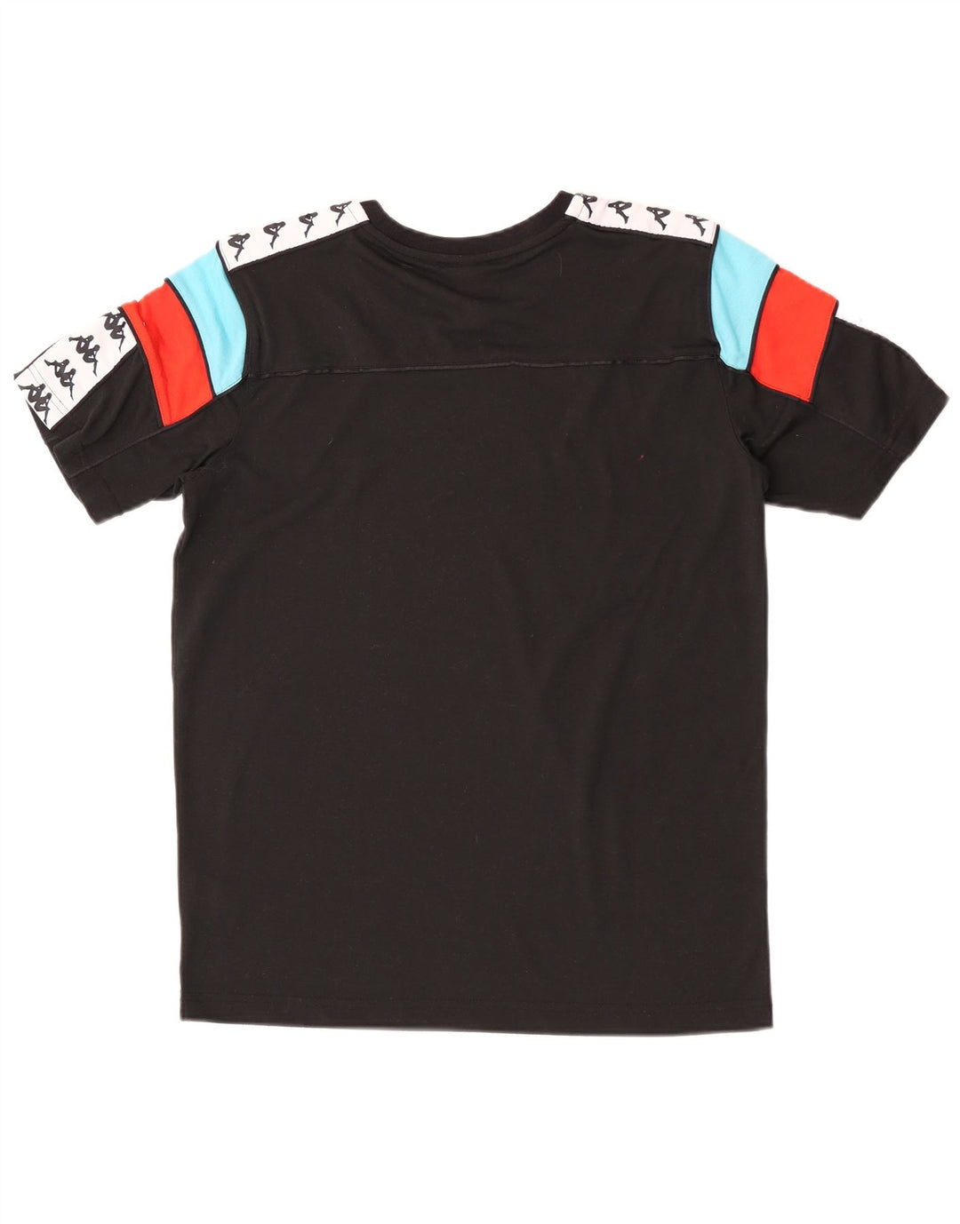 Kappa Herren-Grafik-T-Shirt-Oberteil aus mittelschwarzer Colourblock-Baumwolle