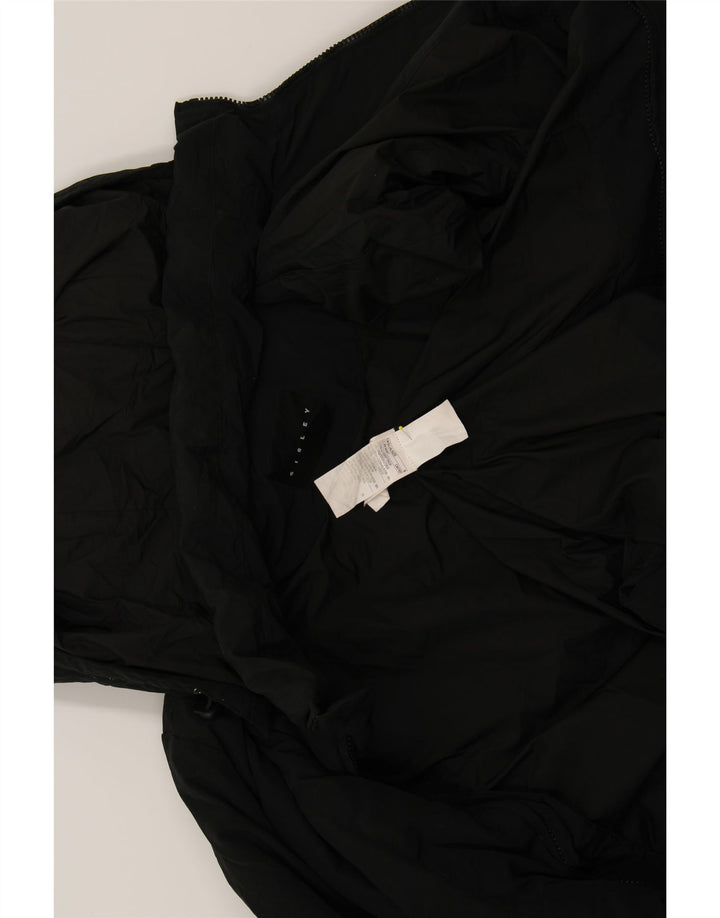 SISLEY Womens Hooded Padded Coat UK 10 Small Black Polyester Vintage Sisley and Second-Hand Sisley from Messina Hembry 