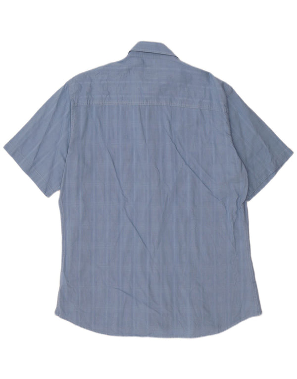 Marlboro Classics Herren-Kurzarmhemd XL, blau kariert, Baumwolle