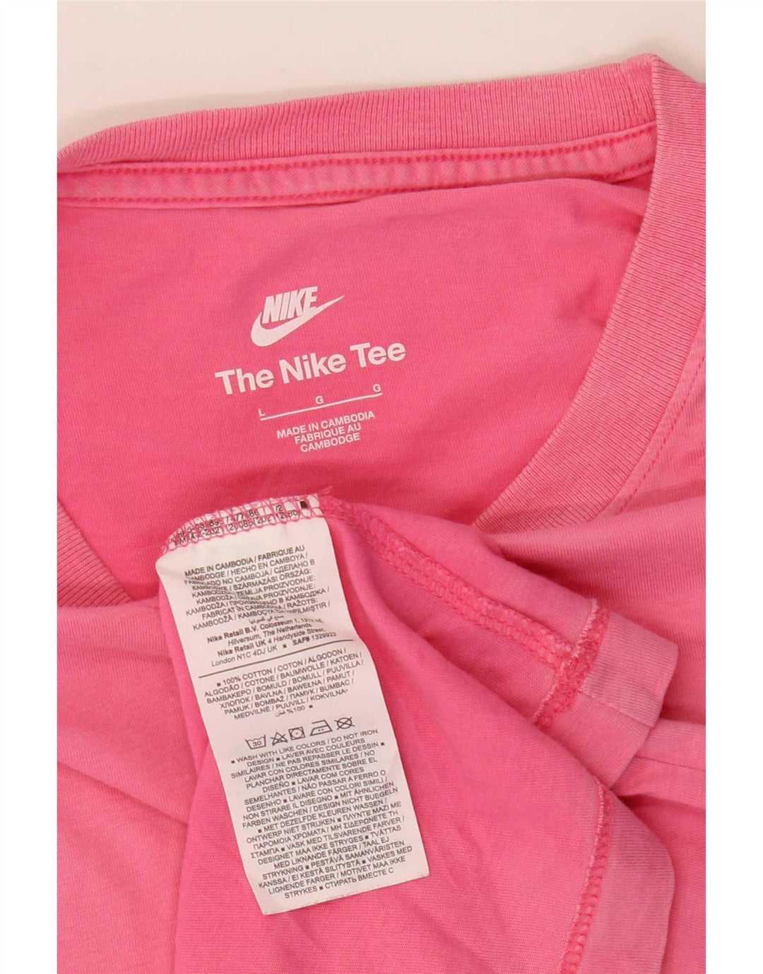 Nike Herren T-Shirt Top Large Rosa Baumwolle