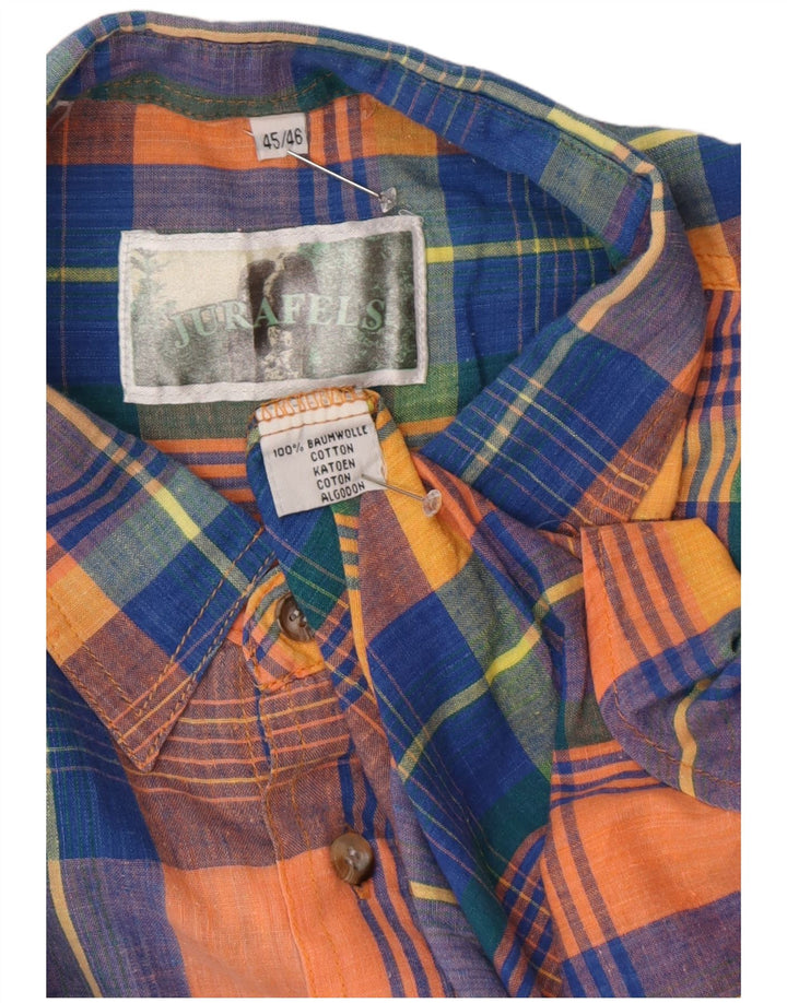 Vintage Herren-Hemd mit normaler Passform, Größe 45/46, 2XL, mehrfarbig, kariert, Baumwolle