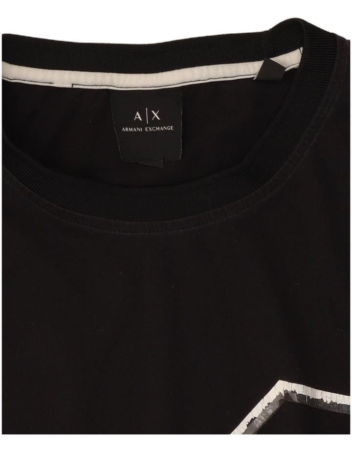 Armani Exchange Herren T-Shirt Top Medium Schwarz