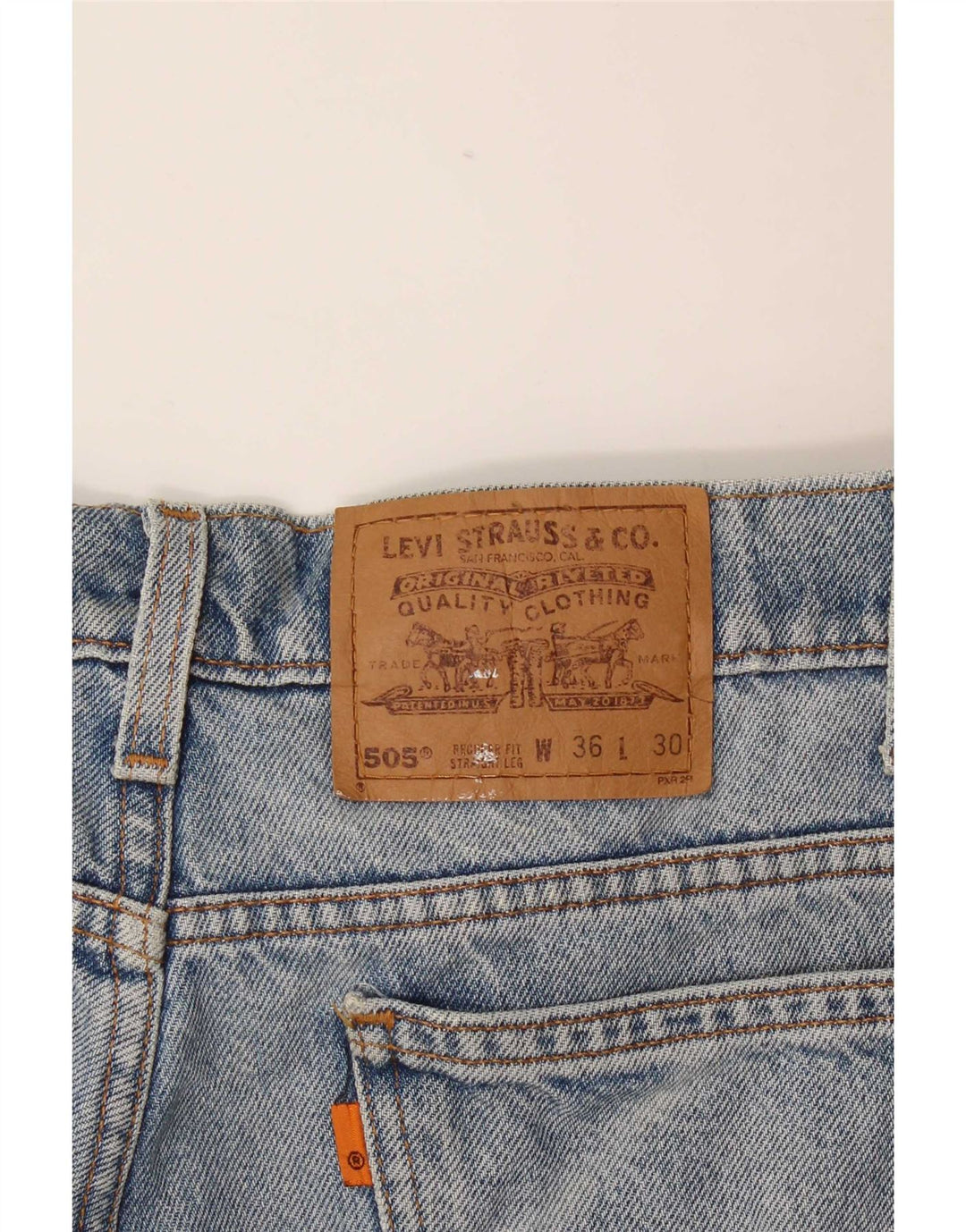 Levi's Herren 505 Straight Jeans W36 L30 Blaue Baumwolle