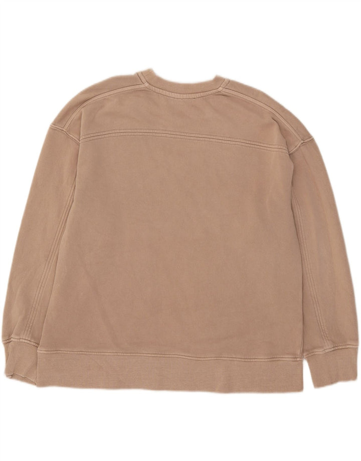 Übergroßer Sweatshirt-Pullover für Damen von Zara, UK 14, mittelbeige Baumwolle