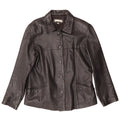 Vintage Damen Lederjacke UK 16 Großes schwarzes Leder