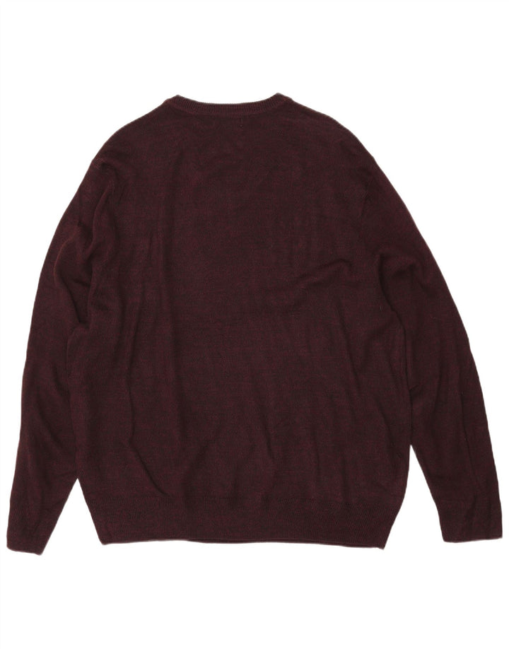 DOCKERS Herren-Pullover mit V-Ausschnitt, Größe L, Burgunderrot, Argyle/Diamant