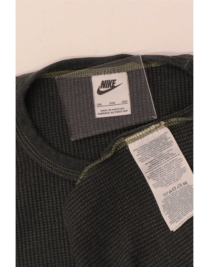 Nike Herren Top Langarm 3XL Grau Baumwolle