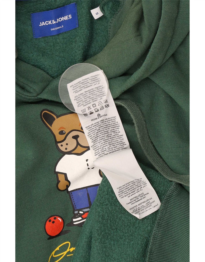 Jack & Jones Herren-Kapuzenpullover mit Grafik, Größe S, Grün, Polyester