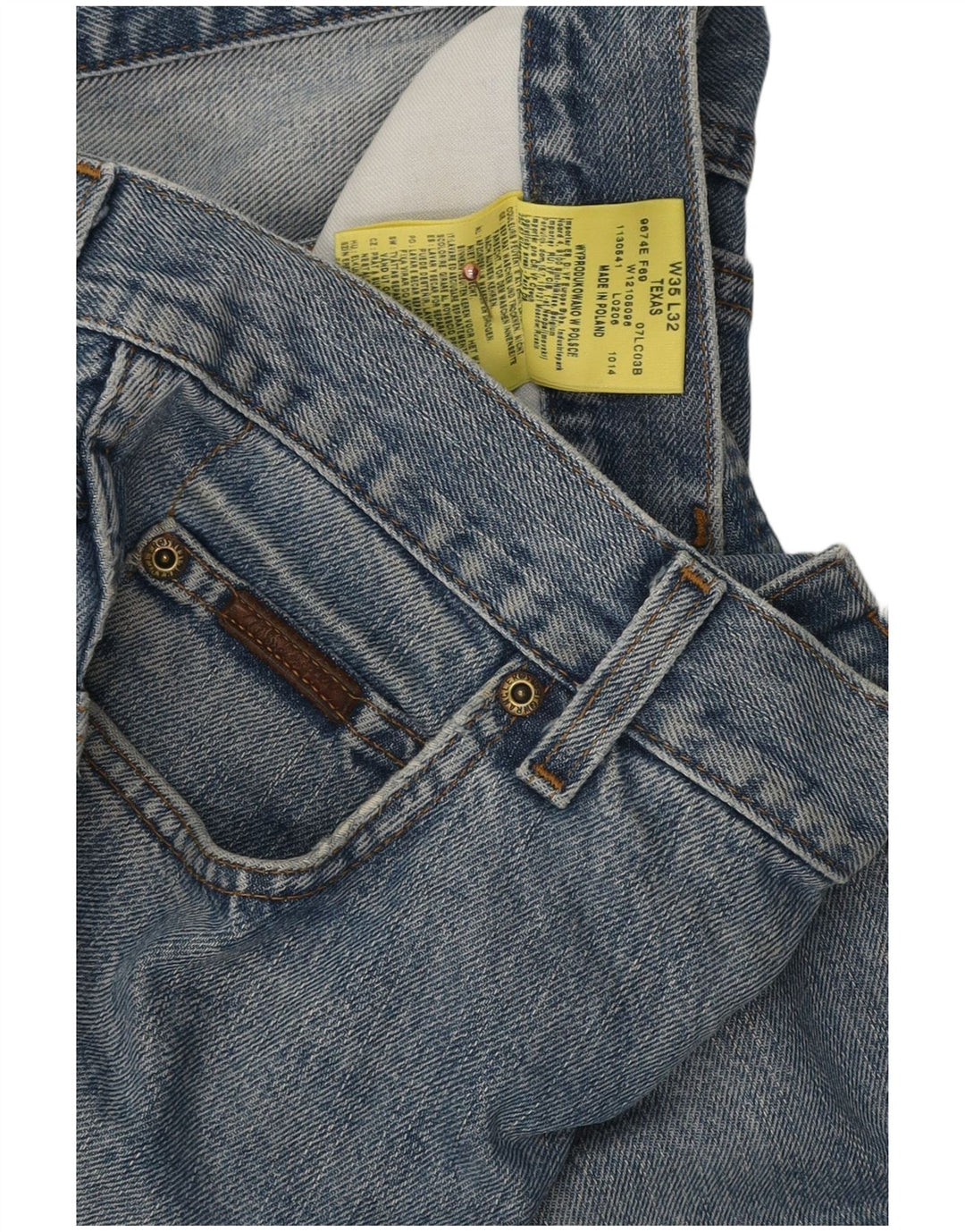 Wrangler Herren Texas Straight Jeans W35 L29 Blaue Baumwolle