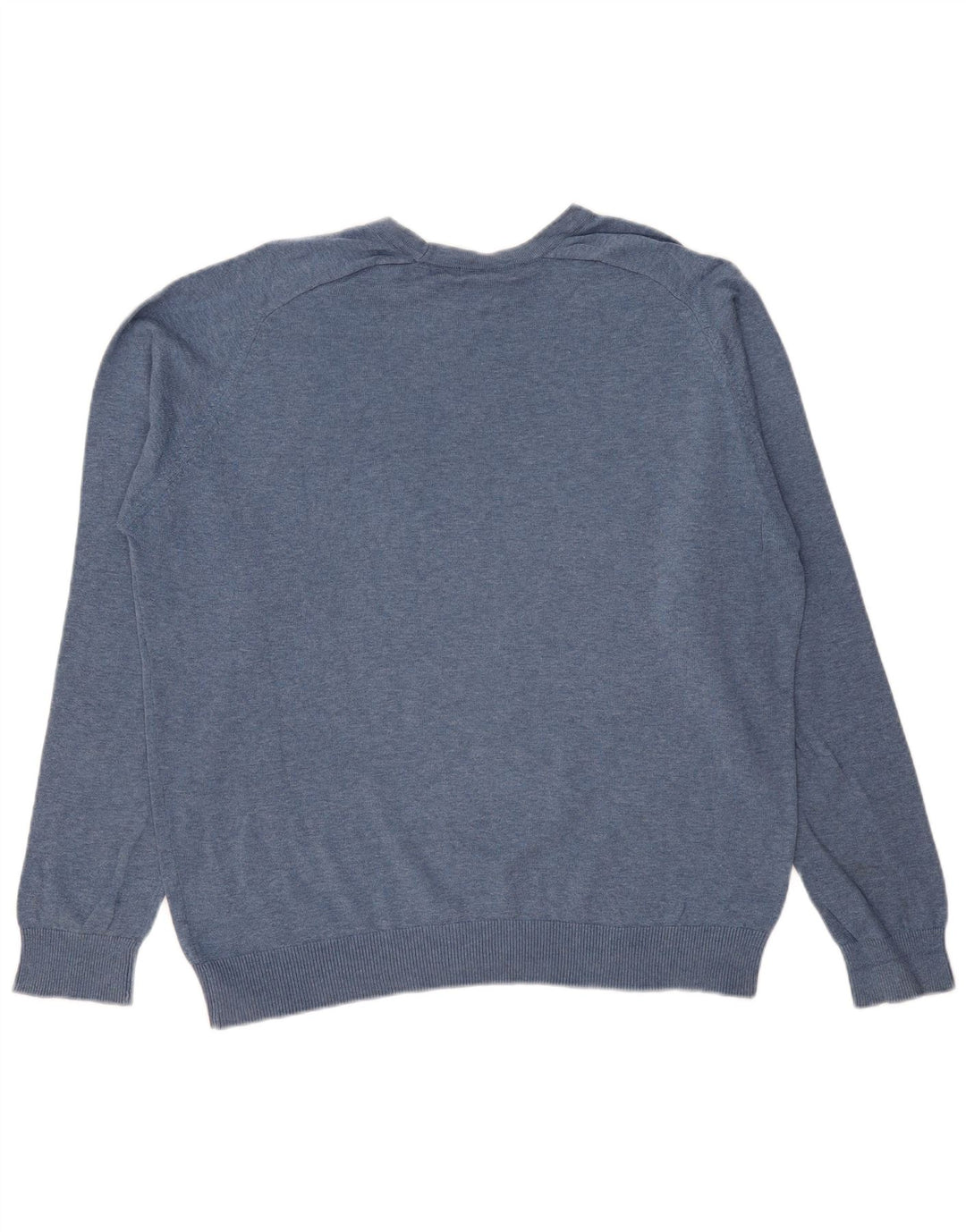 JAMES PRINGLE Herren-Pullover mit Rundhalsausschnitt, entspannte Passform, mittelblaue Baumwolle