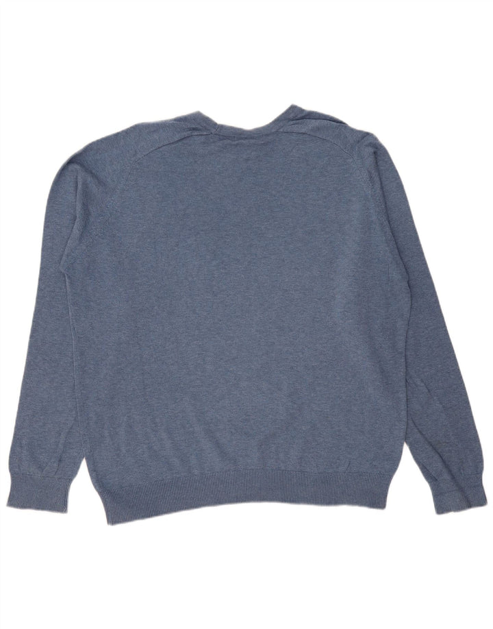 JAMES PRINGLE Herren-Pullover mit Rundhalsausschnitt, entspannte Passform, mittelblaue Baumwolle