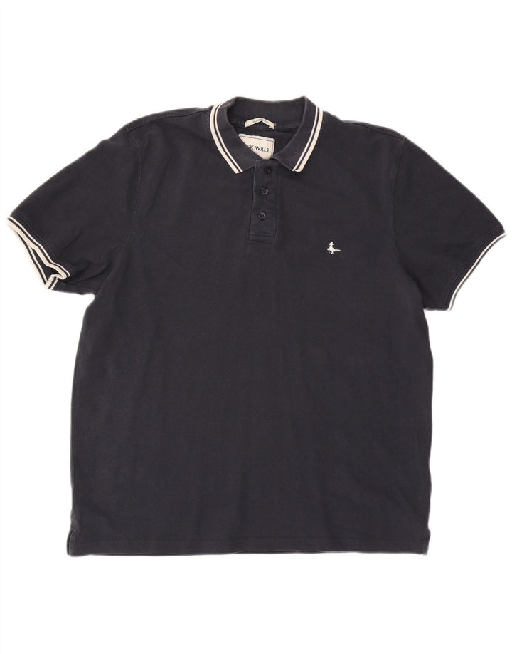 Jack Wills Herren-Poloshirt mit klassischer Passform, große marineblaue Baumwolle