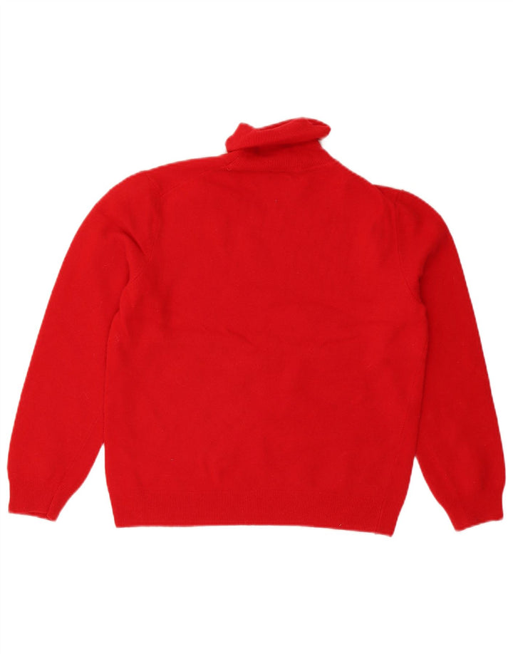 Benetton Womens Crop Rollkragenpullover Pullover UK 10 Small Rot