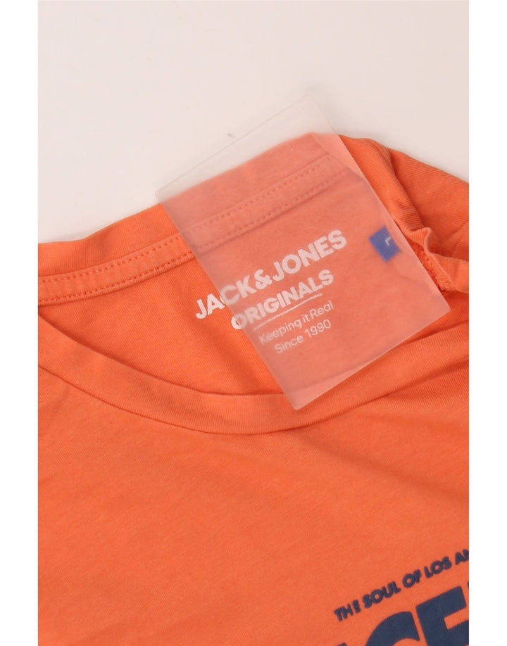 Jack & Jones Herren-T-Shirt mit Grafik, Größe L, Orange