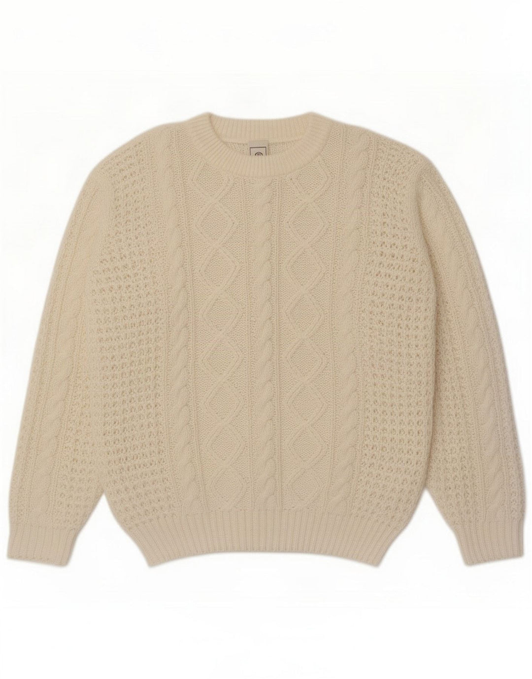 C&A Herren-Pullover mit Rundhalsausschnitt, Medium, gebrochenes Weiß, Acryl