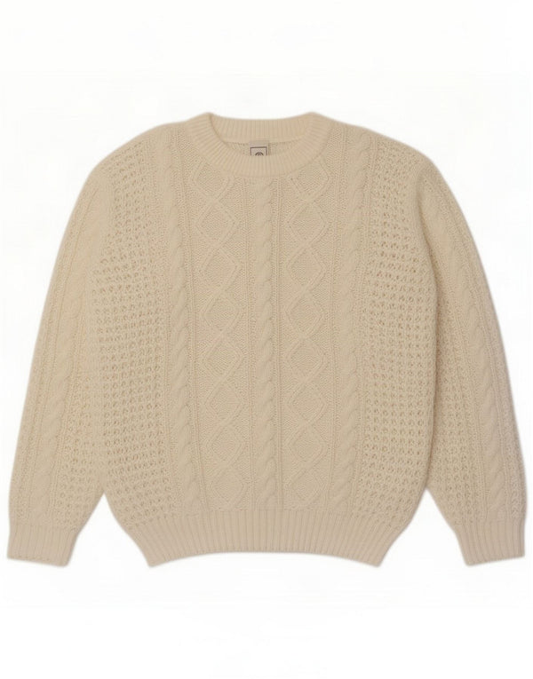 C&A Herren-Pullover mit Rundhalsausschnitt, Medium, gebrochenes Weiß, Acryl