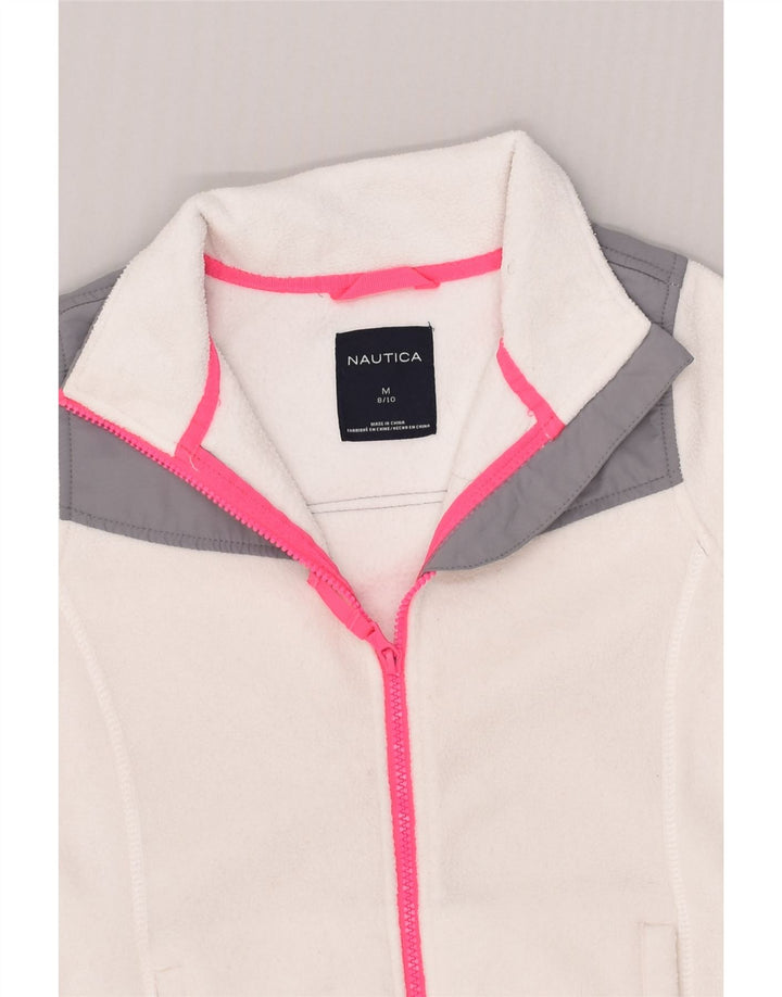 NAUTICA Girls Fleece Jacket 8-9 Years Medium White Polyester | Vintage Nautica | Thrift | Second-Hand Nautica | Used Clothing | Messina Hembry 