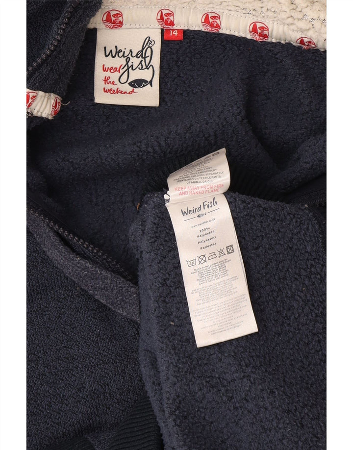 Weird Fish Damen-Kapuzenpullover mit Reißverschluss, UK 14, Größe L, Marineblau, Polyester