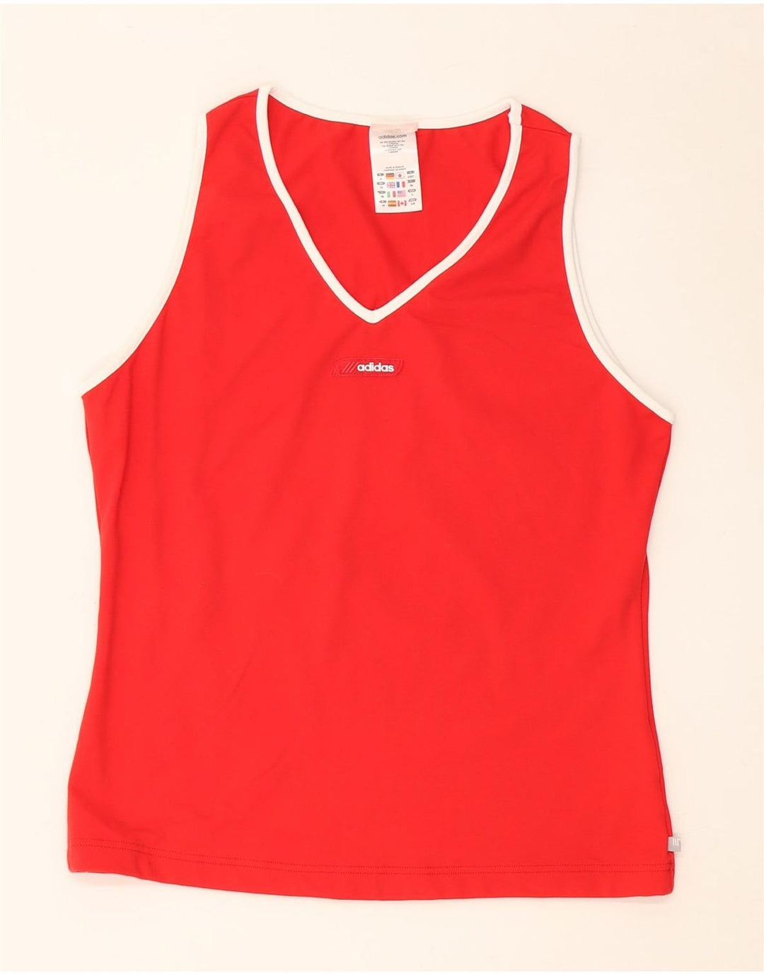ADIDAS Damen Weste Top UK 18 XL Rotes Nylon