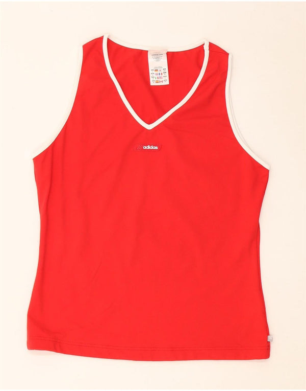 ADIDAS Damen Weste Top UK 18 XL Rotes Nylon