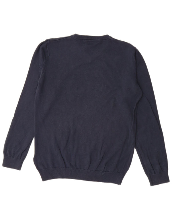 Marks & Spencer Jungen-Pullover mit V-Ausschnitt, 14–15 Jahre, marineblaue Baumwolle