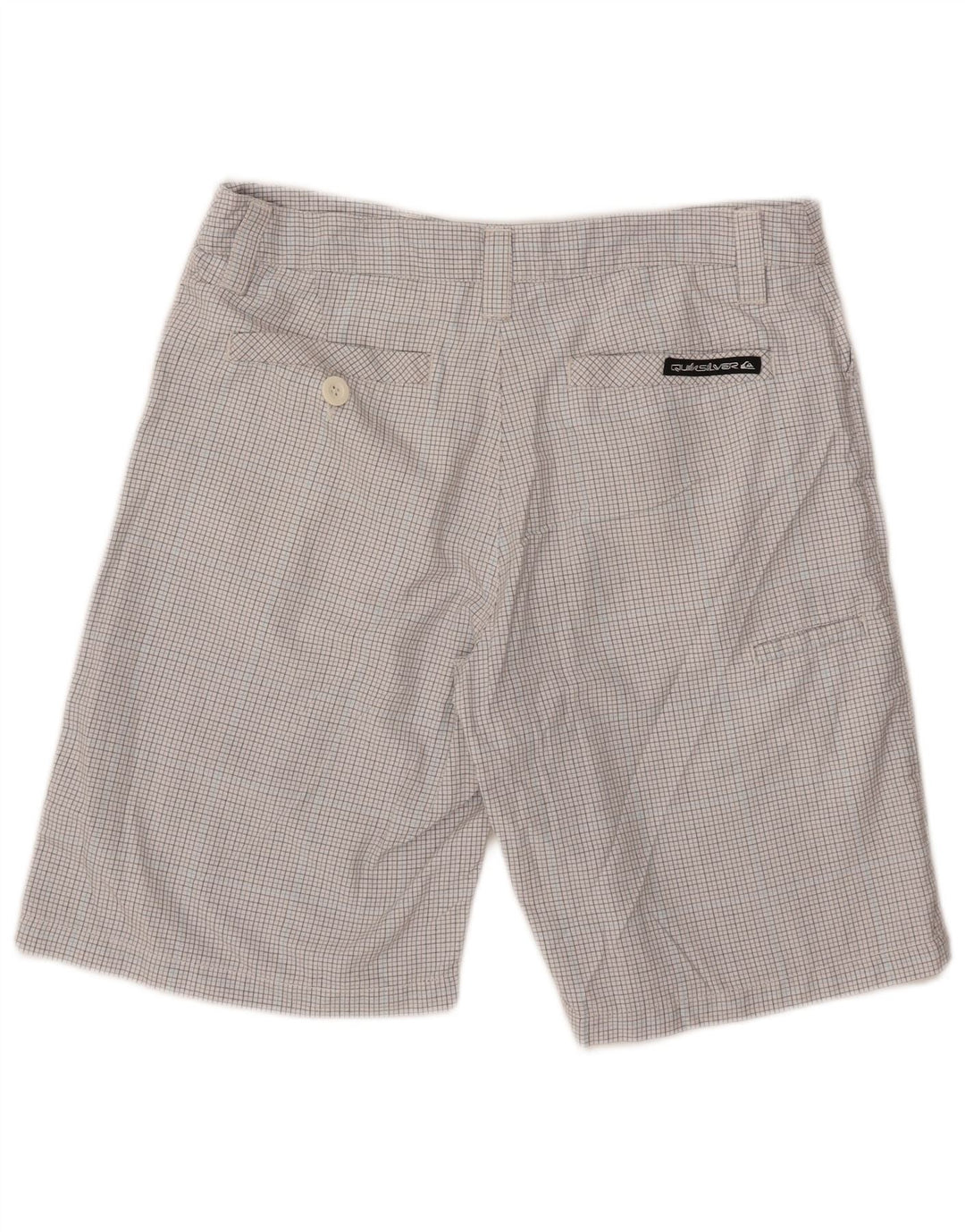 Quiksilver Herren-Cargoshorts W32, großes, weiß kariertes Polyester