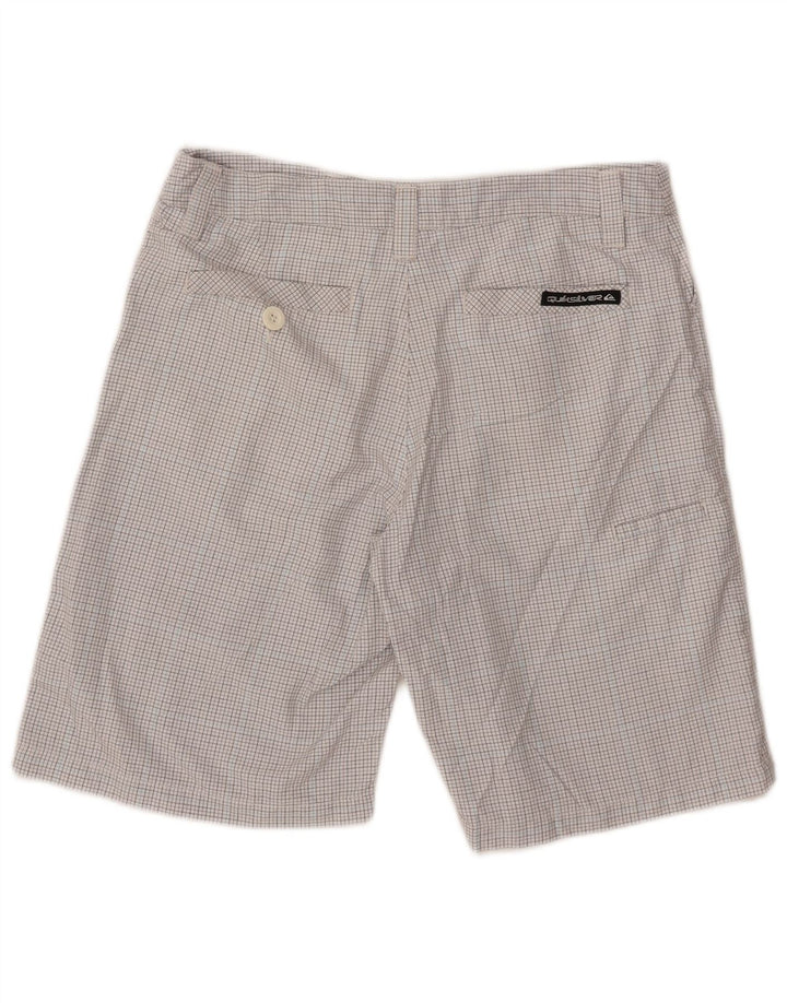 Quiksilver Herren-Cargoshorts W32, großes, weiß kariertes Polyester