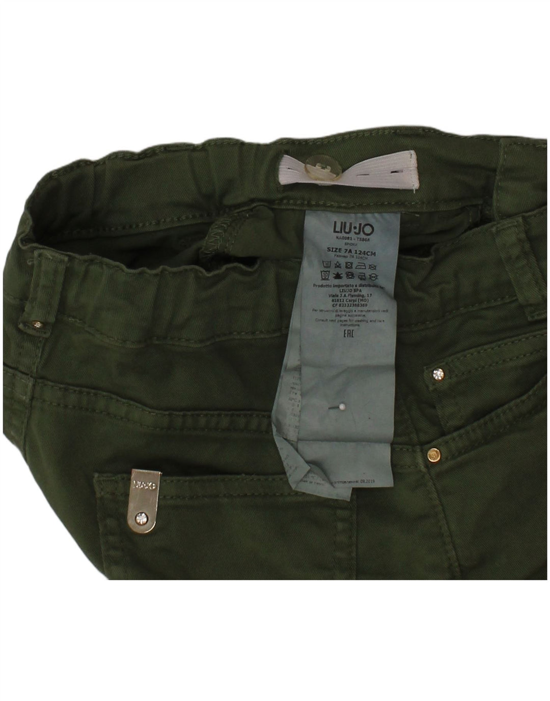 LIU JO Girls Denim Shorts 6-7 Years W24  Green Polyester