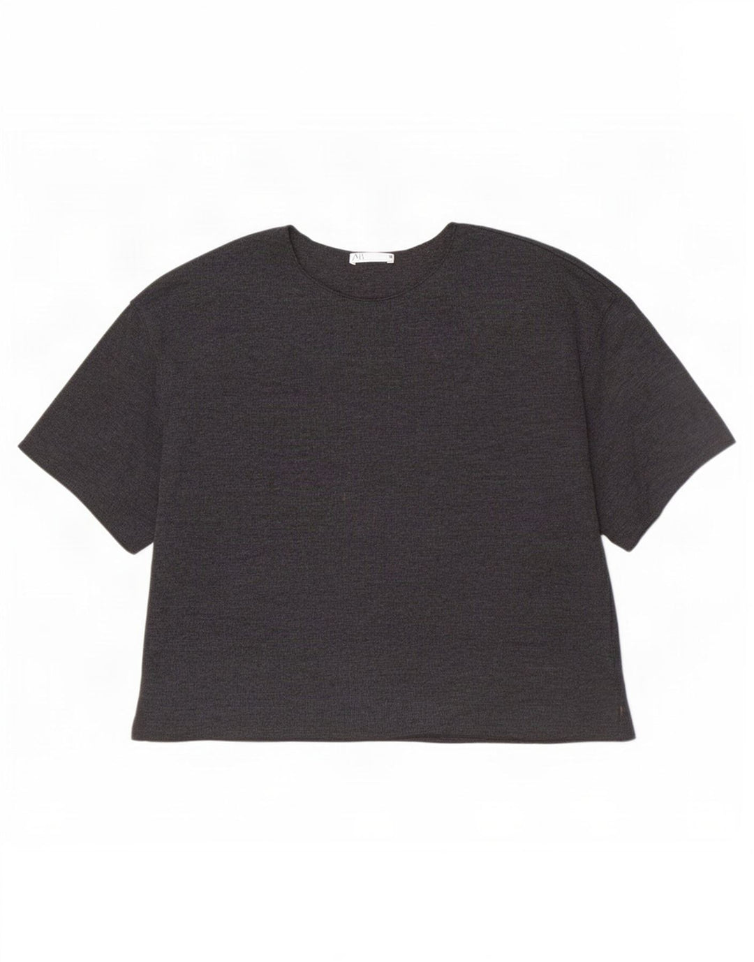 Zara Damen T-Shirt Top UK 12 Mittelgraue Baumwolle