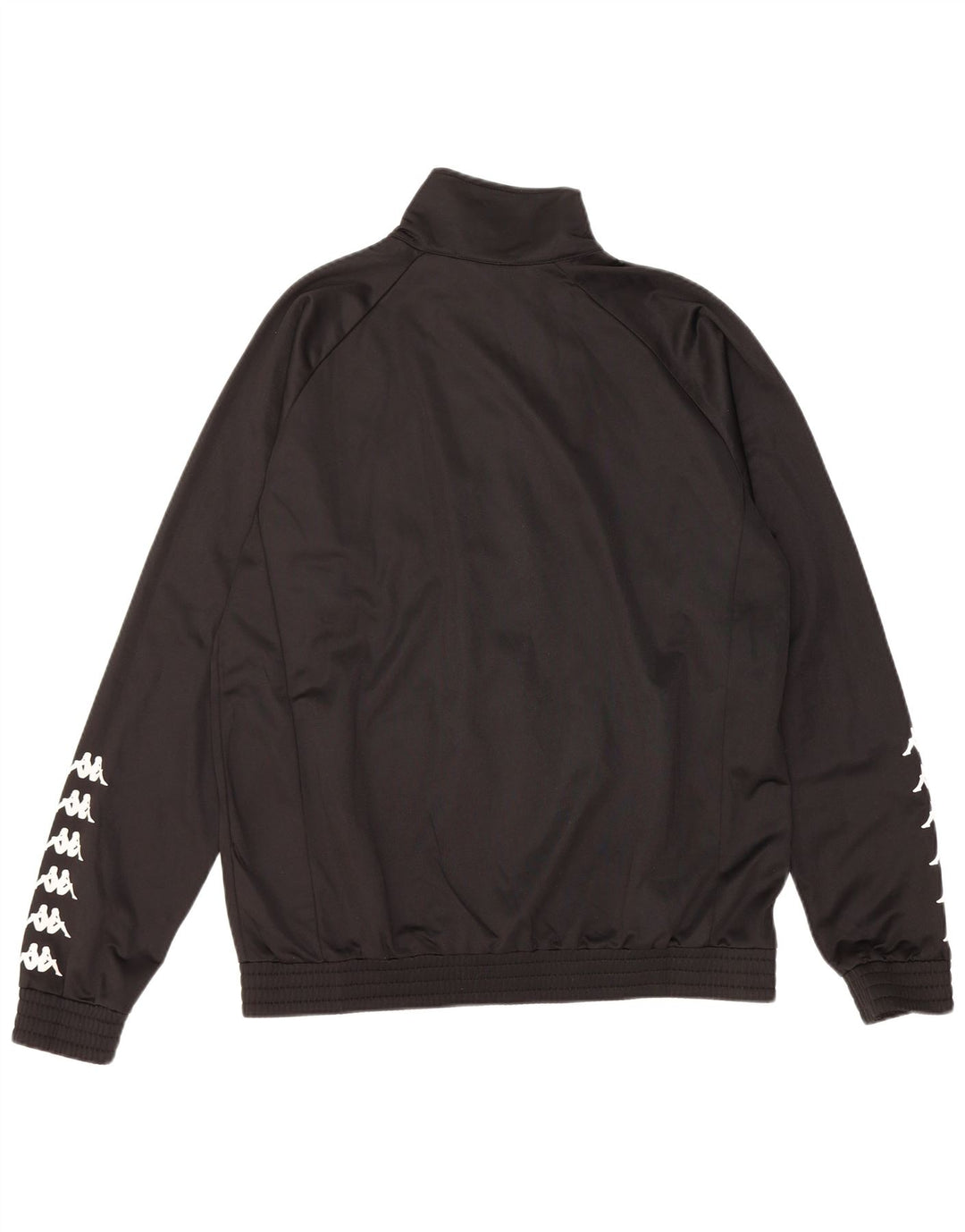 Kappa Herren-Trainingsanzug mit grafischem Oberteil, groß, aus schwarzem Polyester