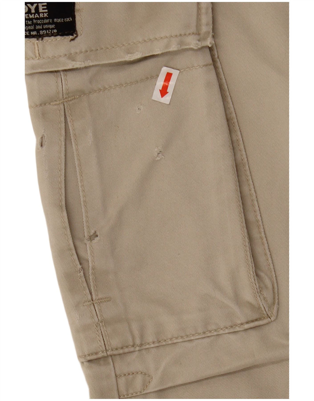 XDYE Gerade Cargohose für Damen, EU 42, Größe L, W34, L31, Beige