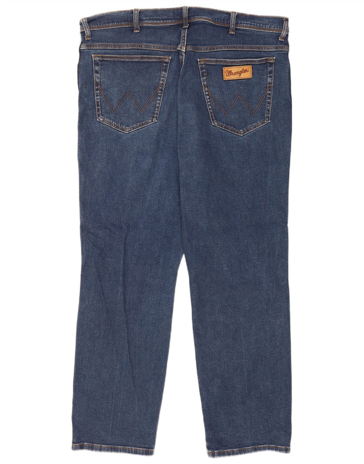 Wrangler Herren Texas Straight Jeans W42 L32 Blaue Baumwolle