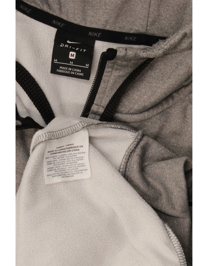 NIKE Herren Dri Fit Zip Hoodie Pullover Mittelgraues Polyester