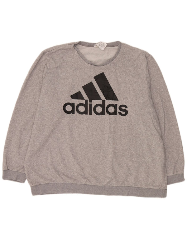 Adidas Herren Graphic Sweatshirt Pullover 3XL Grau gefleckte Baumwolle