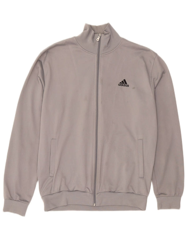 Adidas Herren-Trainingsanzug-Top-Jacke, großes graues Polyester