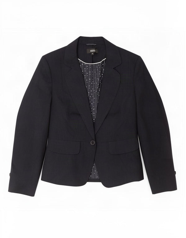 Marks & Spencer Damen 1-Knopf-Blazerjacke, UK 14, mittleres Marineblau