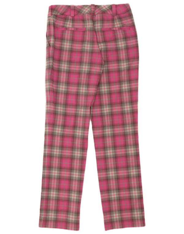 Nike Damen Dri Fit Straight Chino Hose UK 8 Small W28 L32 Pink Check