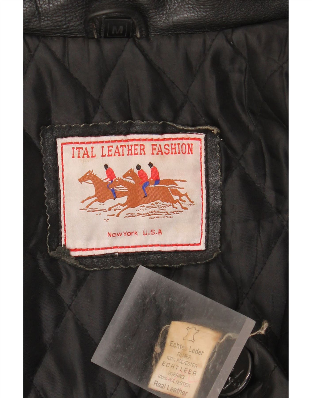 Vintage Herren übergroße zweireihige Lederjacke UK 38 Medium Schwarz