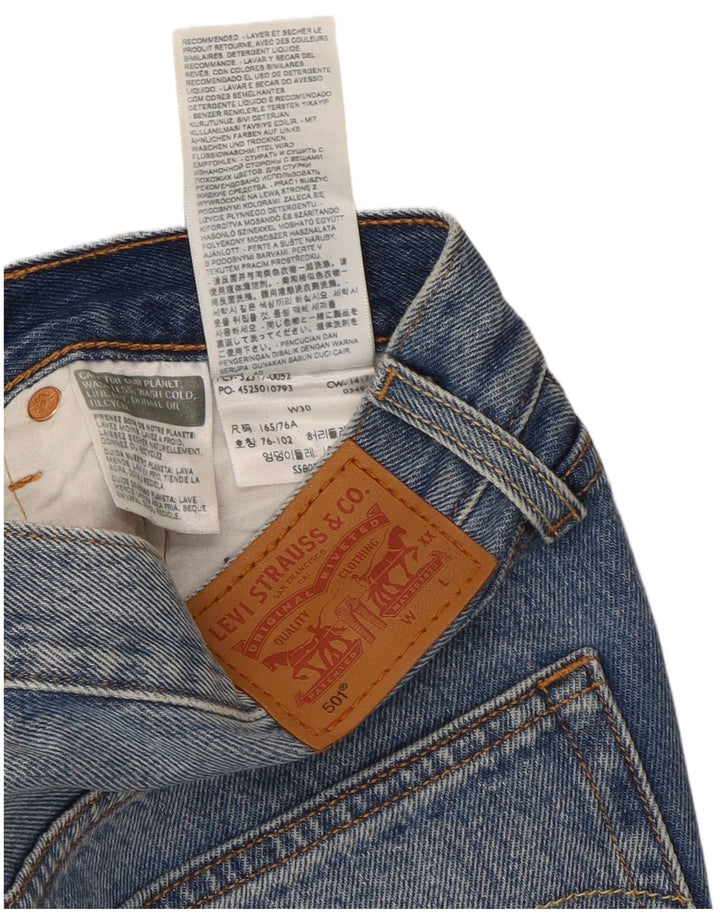 LEVI'S Damen 501 Jeansshorts W30 mittelblaue Baumwolle