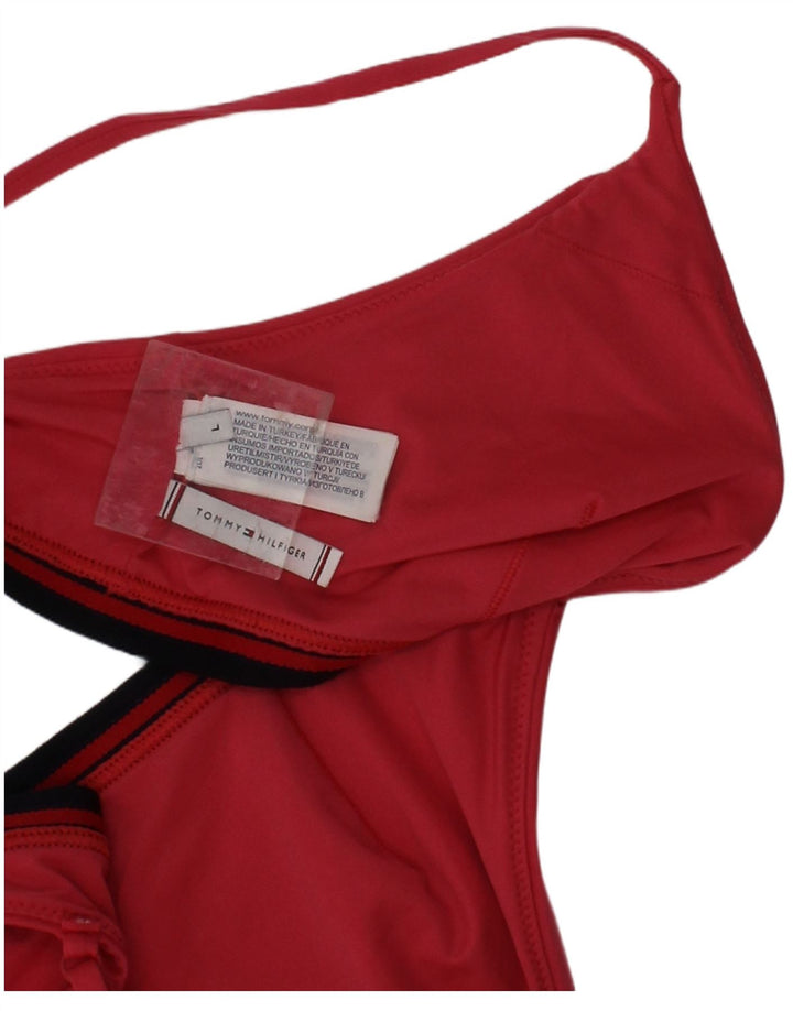 TOMMY HILFIGER Womens Graphic Bikini UK 14 Large Red Classic
